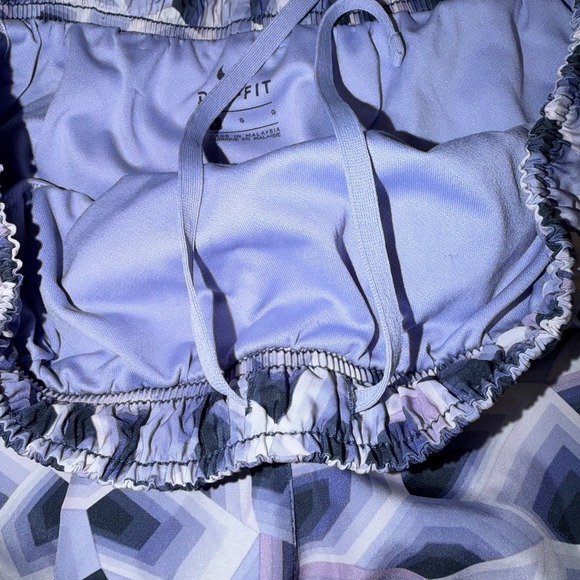 Nike Tempo Running Shorts Womens Large Dri Fit Purple Graphic Mesh Lined Swoosh - Picture 5 of 8